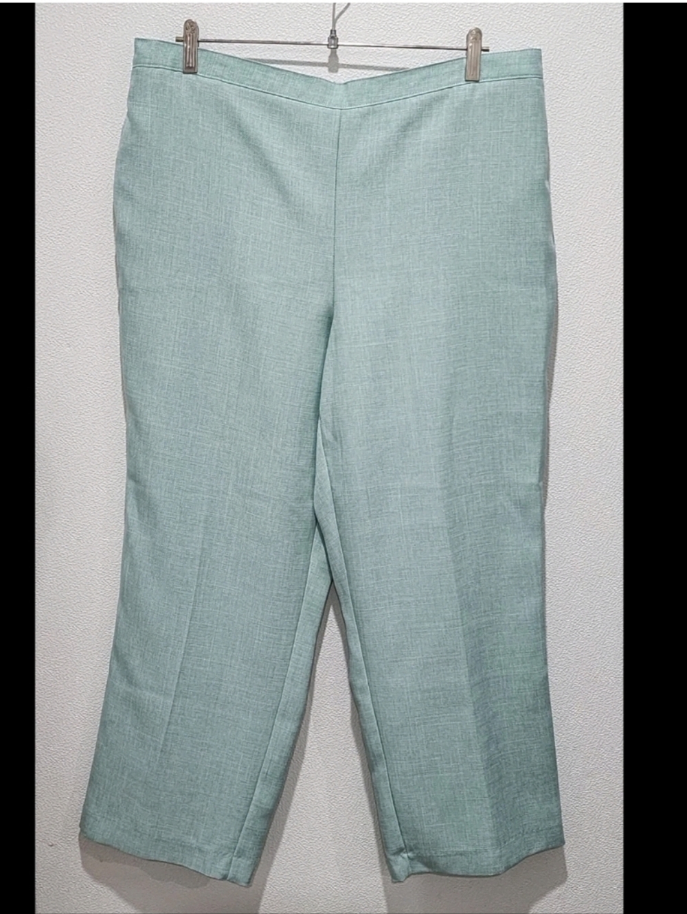 Alfred Dunner Pull On Pants Size 18 Flat Front Elastic Back Pockets Aqua Blue